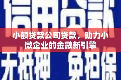 荣昌小额贷款公司贷款，助力小微企业的金融新引擎
