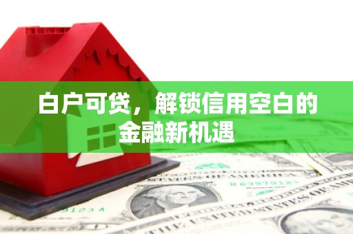 荣昌白户可贷，解锁信用空白的金融新机遇
