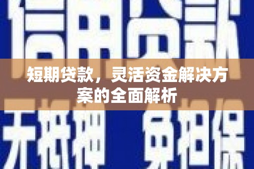 荣昌短期贷款，灵活资金解决方案的全面解析