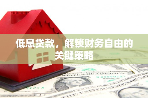 荣昌低息贷款，解锁财务自由的关键策略