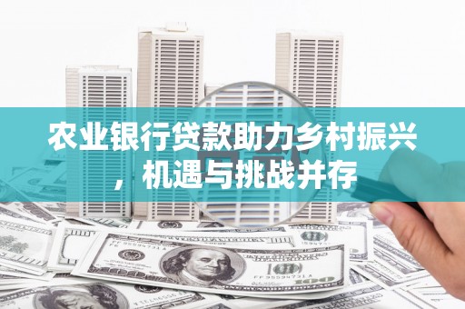 荣昌农业银行贷款助力乡村振兴，机遇与挑战并存